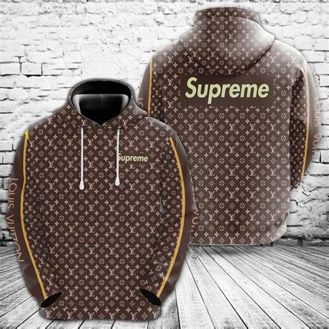 lv hoodie brown and black